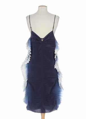 Robe longue col v bleu MINE DE RIEN femme