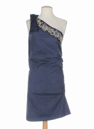 Robe mi-longue col rond bleu MINE DE RIEN femme