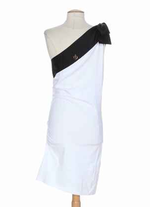 Robe mi-longue col rond blanc MINE DE RIEN femme