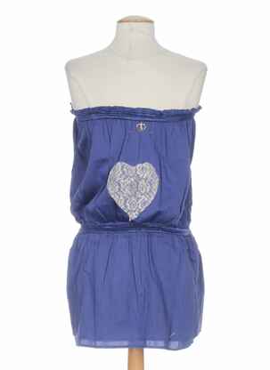 Robe courte coupe cintrée bleu MINE DE RIEN femme
