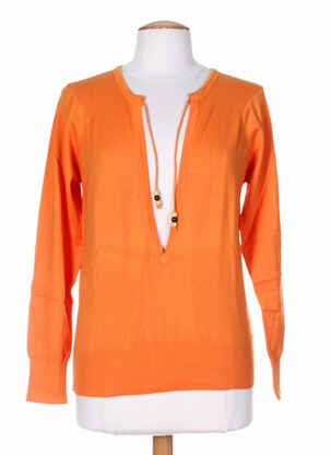 Pull coupe cintrée manches longues orange STEFAN GREEN femme
