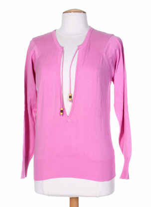 Pull coupe cintrée manches longues rose STEFAN GREEN femme