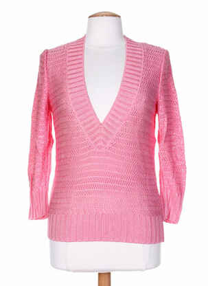 Pull maille tricot manches 3/4 rose STEFAN GREEN femme