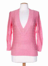 Pull finition bords-côtes rose STEFAN GREEN femme