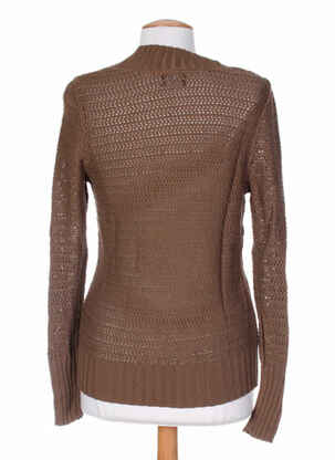 Pull maille tricot manches longues marron STEFAN GREEN femme