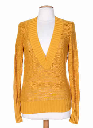 Pull maille tricot manches longues jaune STEFAN GREEN femme