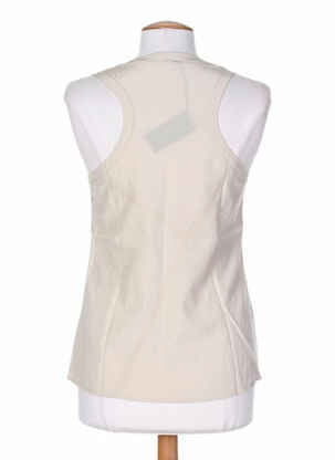 Top coupe cintrée sans manche beige TEENFLO femme