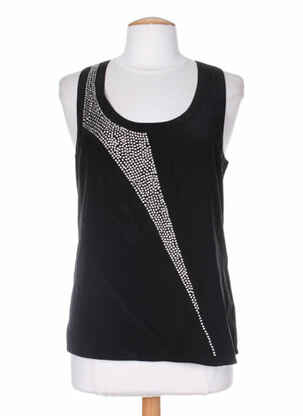 Top coupe cintrée sans manche noir TEENFLO femme