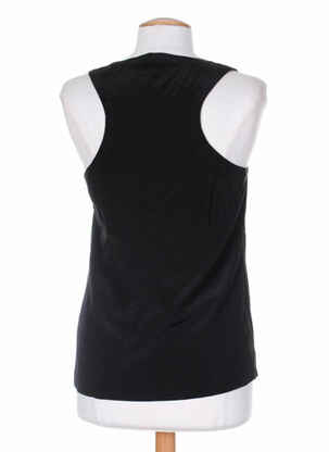 Top coupe cintrée sans manche noir TEENFLO femme