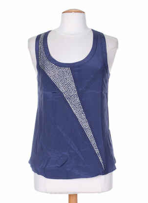 Top coupe cintrée sans manche bleu TEENFLO femme