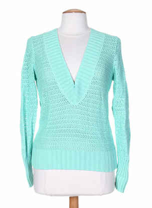 Pull maille tricot manches longues bleu STEFAN GREEN femme