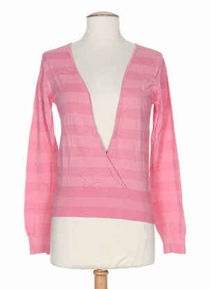 Pull resserrée sur le bas manches longues rose STEFAN GREEN femme