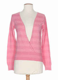 Pull finition bords-côtes manches longues rose STEFAN GREEN femme