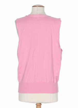 Pull col v sans manche rose STEFAN GREEN femme
