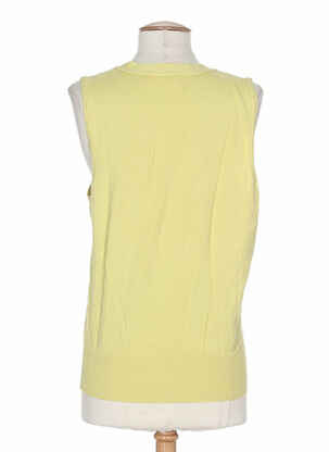 Pull col v sans manche vert STEPHAN  femme