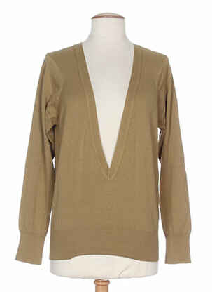 Pull col v manches longues vert STEFAN GREEN femme