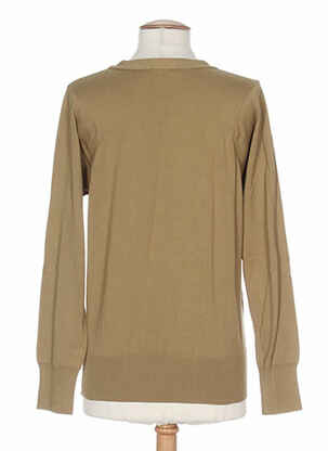 Pull col v manches longues vert STEFAN GREEN femme