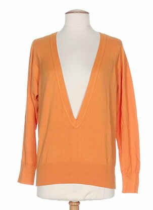 Pull col v manches longues orange STEFAN GREEN femme