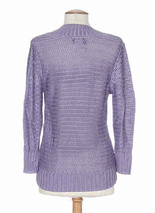 Pull col v manches longues violet STEFAN GREEN femme