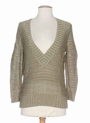 Pull col v manches longues vert STEFAN GREEN femme