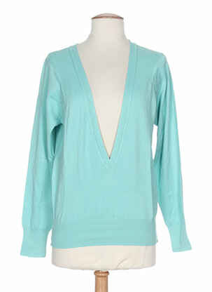 Pull col v manches longues bleu STEFAN GREEN femme
