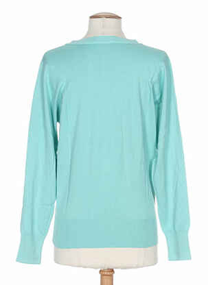 Pull col v manches longues bleu STEFAN GREEN femme