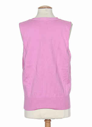 Pull col v sans manche rose STEFAN GREEN femme