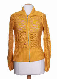 Gilet sans manche maille tricot jaune STEFAN GREEN femme