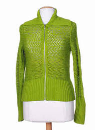 Gilet sans manche maille tricot vert STEFAN GREEN femme