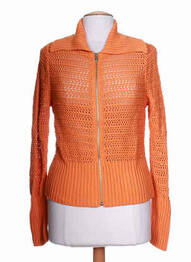 Gilet sans manche maille tricot orange STEFAN GREEN femme
