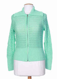 Gilet sans manche maille tricot vert STEFAN GREEN femme