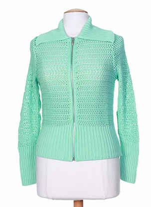 Gilet sans manche maille tricot vert STEFAN GREEN femme