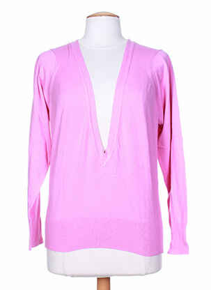 Pull col v manches longues rose STEFAN GREEN femme
