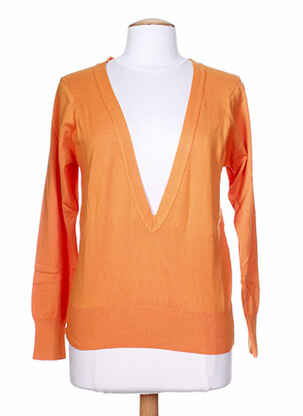 Pull col v manches longues orange STEFAN GREEN femme