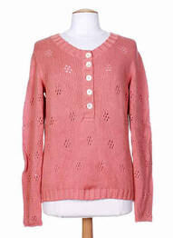 Pull finition bords-côtes manches longues rose STEFAN GREEN femme
