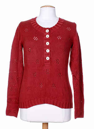 Pull maille souple et aérée manches longues rouge STEFAN GREEN femme