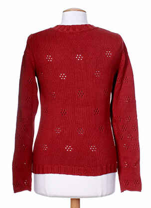 Pull maille souple et aérée manches longues rouge STEFAN GREEN femme