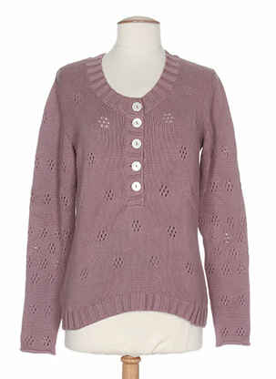 Pull resserrée sur le bas manches longues rose STEFAN GREEN femme
