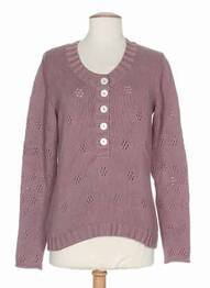 Pull finition bords-côtes manches longues rose STEFAN GREEN femme