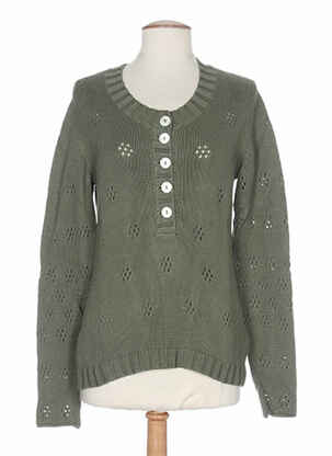 Pull resserrée sur le bas manches longues vert STEFAN GREEN femme