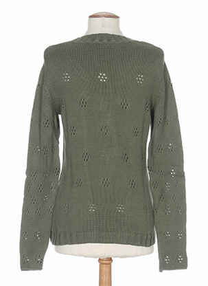 Pull resserrée sur le bas manches longues vert STEFAN GREEN femme