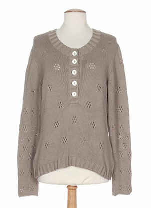 Pull resserrée sur le bas manches longues marron STEFAN GREEN femme