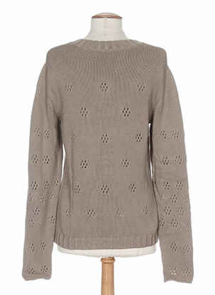 Pull resserrée sur le bas manches longues marron STEFAN GREEN femme