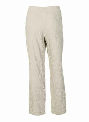 Pantalon droit fermeture zippée sous rabat boutonné taille normale beige QUATTRO femme