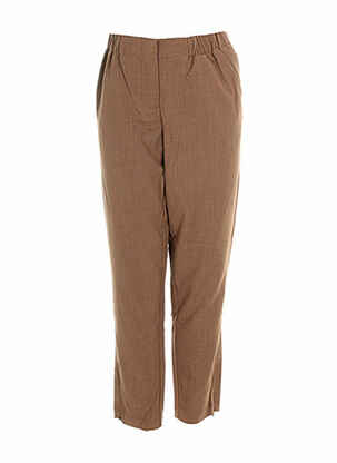 Pantalon droit fermeture zippée sous rabat avec crochet marron VERO MODA femme