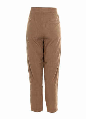 Pantalon droit fermeture zippée sous rabat avec crochet marron VERO MODA femme