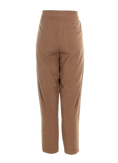 Pantalon droit fermeture zippée sous rabat avec crochet marron VERO MODA femme