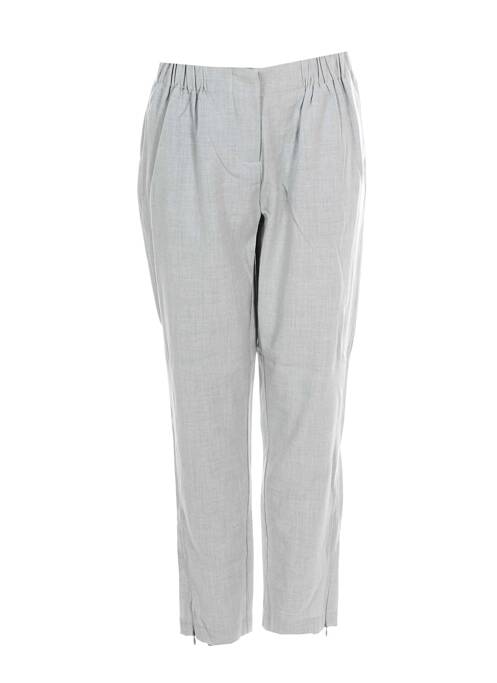Pantalon droit fermeture zippée sous rabat avec crochet gris VERO MODA femme