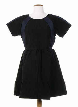 Robe mi-longue manches courtes manches courtes noir DRESS GALLERY femme