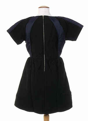 Robe mi-longue manches courtes manches courtes noir DRESS GALLERY femme